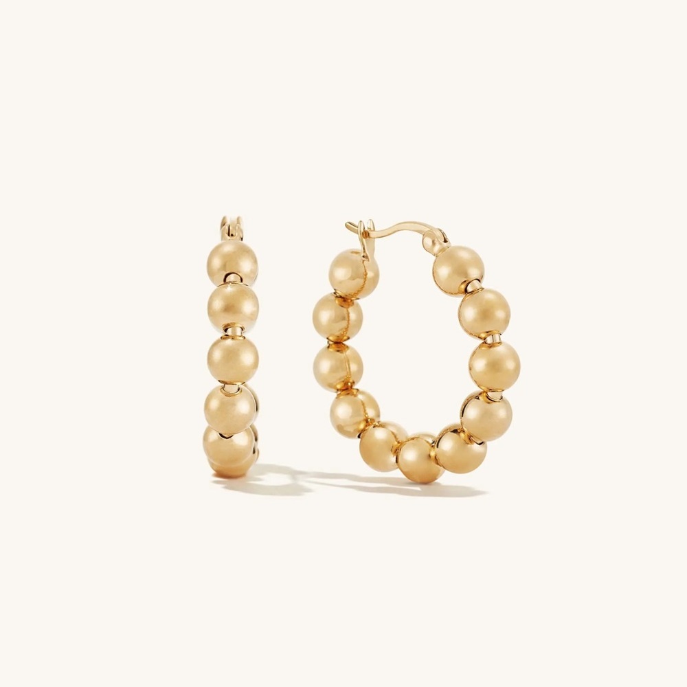 Mejuri Metallic Sphere Hoops in Gold Vermeil